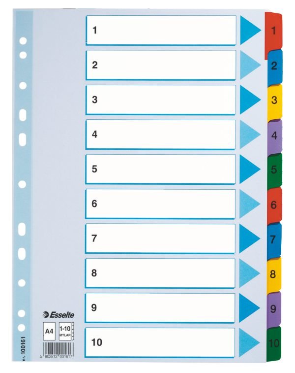 SEPARATOARE INDEX CARTON 1-10 MYLAR ESSELTE – poza 1