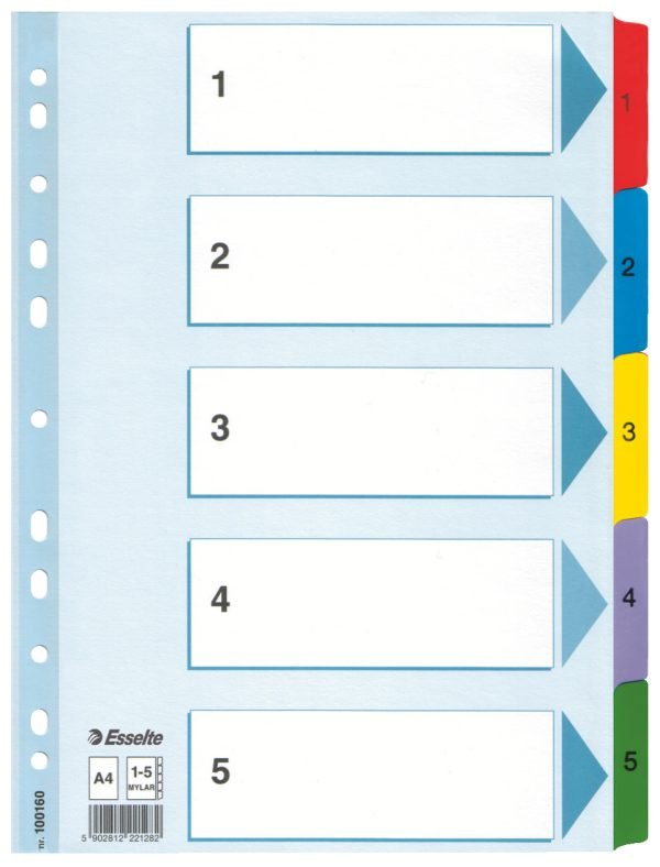 SEPARATOARE INDEX CARTON 1-5 MYLAR ESSELTE – poza 1