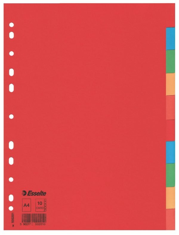 SEPARATOARE INDEX CARTON 10 CULORI ECONOMY ESSELTE – poza 1