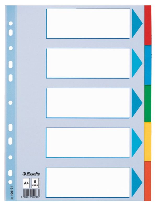 SEPARATOARE INDEX CARTON 5 COLI STANDARD ESSELTE – poza 1