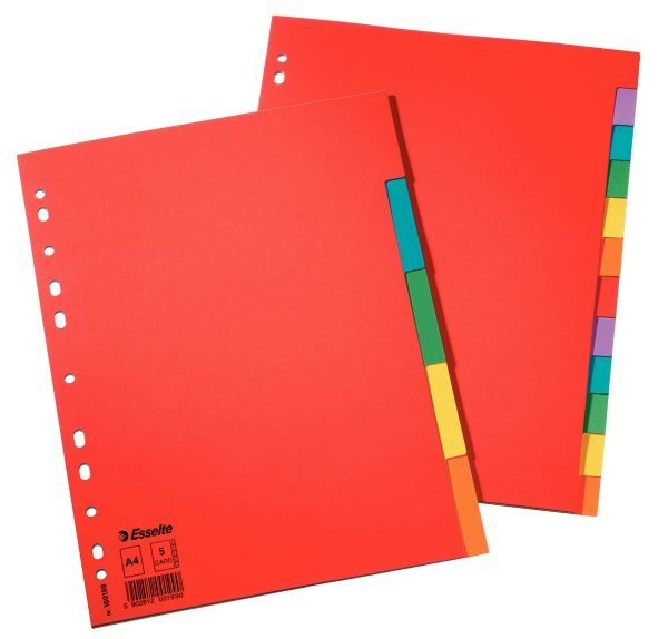 SEPARATOARE INDEX CARTON 5 CULORI ECONOMY ESSELTE – poza 1