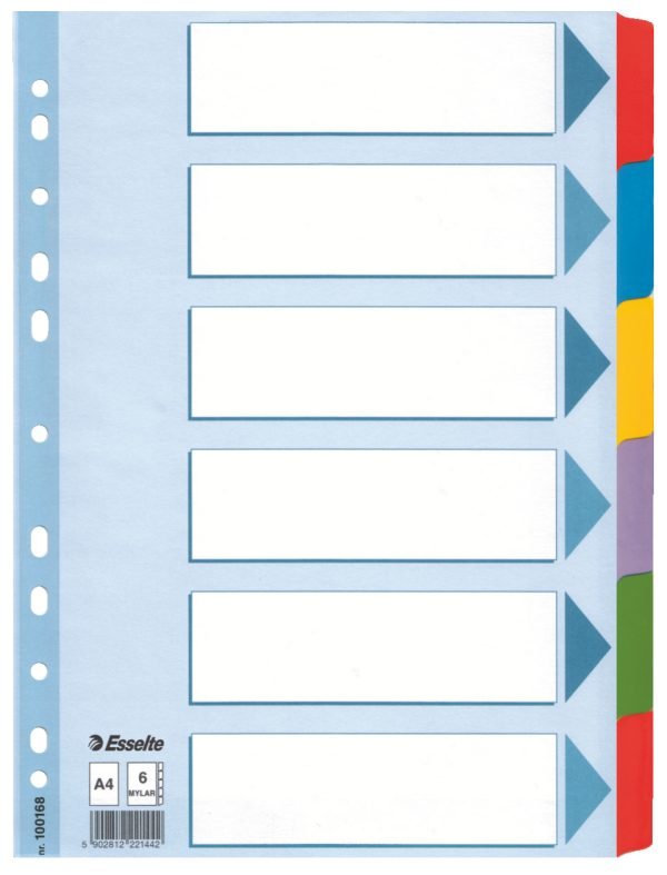 SEPARATOARE INDEX CARTON 6 COLI  MYLAR ESSELTE – poza 1