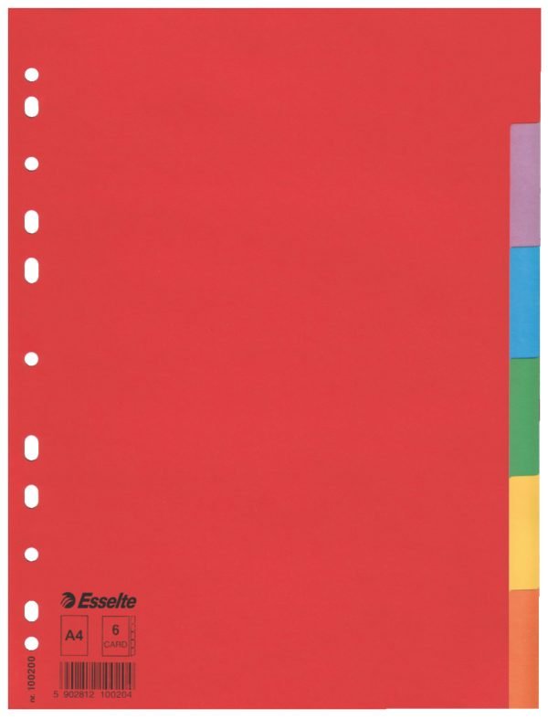 SEPARATOARE INDEX CARTON 6 CULORI ECONOMY ESSELTE – poza 1