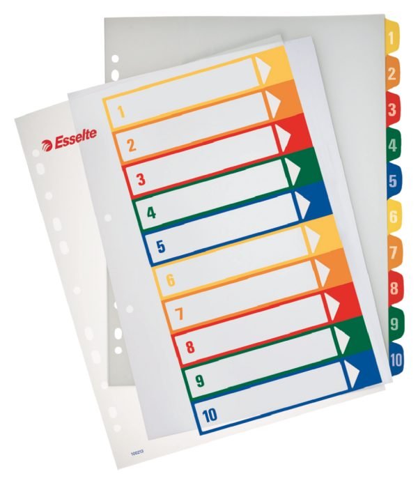SEPARATOARE INDEX PLASTIC 1-10 IMPRIMABIL ESSELTE – poza 1