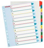 SEPARATOARE INDEX PLASTIC 1-12 REINSCRIPTIBIL ESSELTE – poza 1