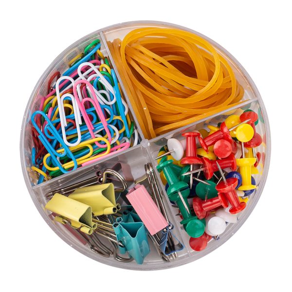 SET ACCESORII BIROU (AGRAFE, ELASTICE, CLIPSURI, ACE) DELI – poza 1