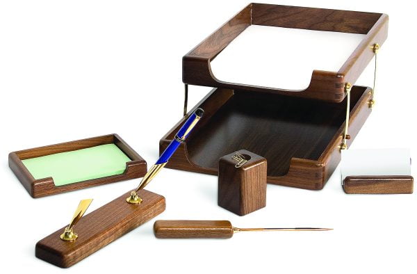 SET DE BIROU DIN LEMN STEJAR 6 PIESE – poza 1