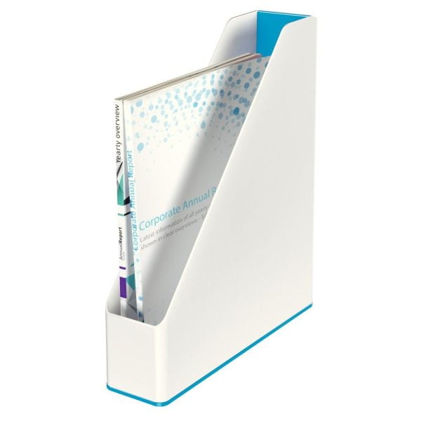 SUPORT DOCUMENTE PLASTIC ALBASTRU METALIZAT/ALB WOW LEITZ – poza 3