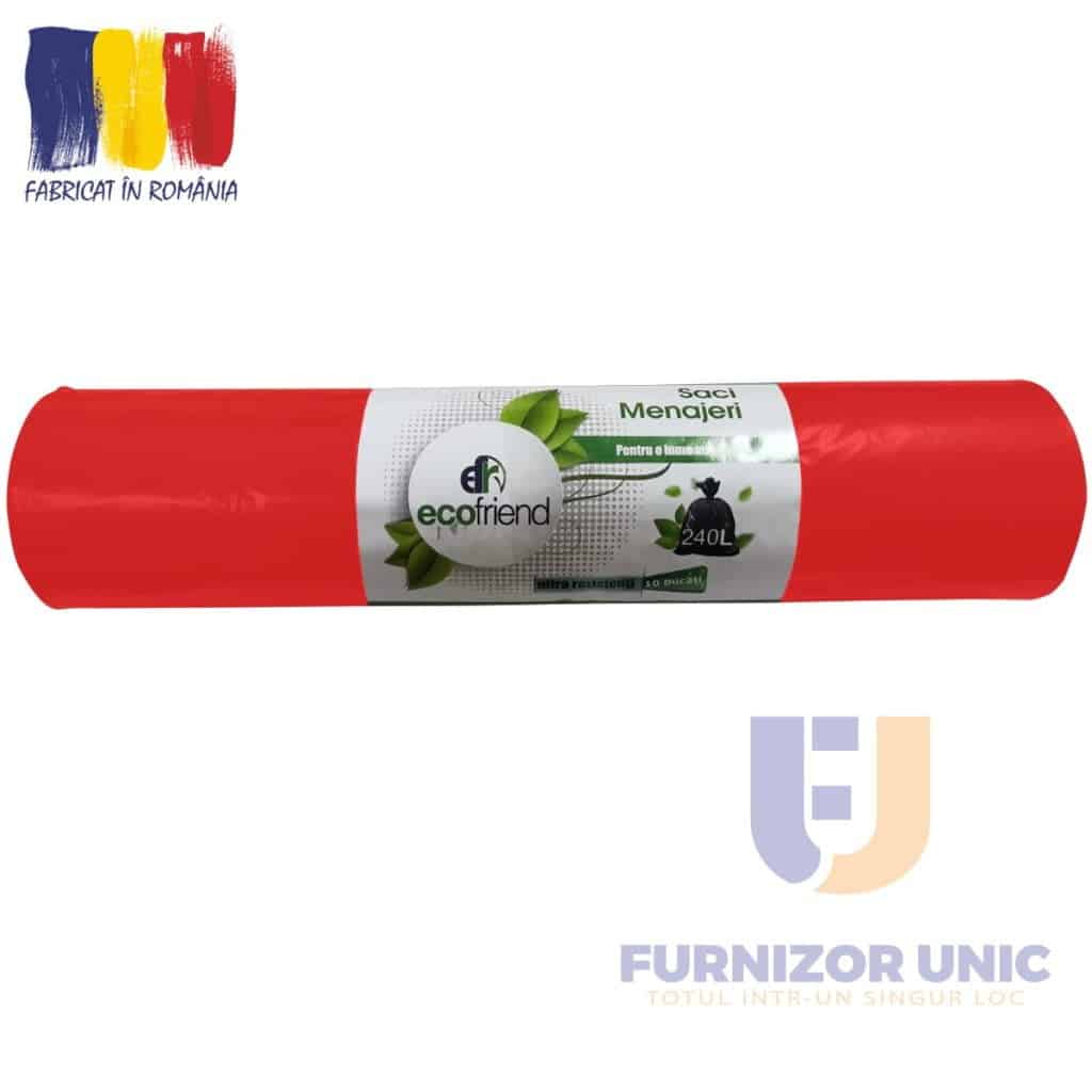 Saci menaj ultrarezistenti 240l rosii 10 buc/rola STRONG – poza 1