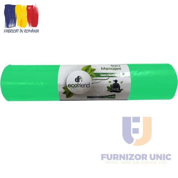 Saci menaj ultrarezistenti 240l verzi 10 buc/rola STRONG – poza 1