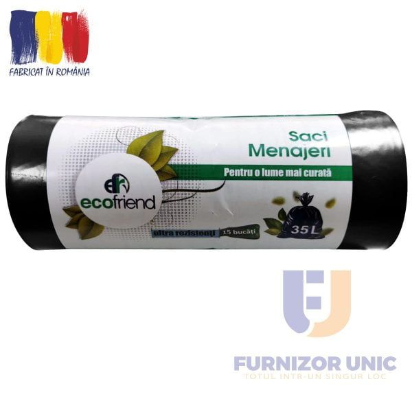 Saci menaj ultrarezistenti 35l negri 15 buc/rola STRONG – poza 1