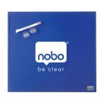 TABLA MAGNETICA STICLA 30*30 CM ALBASTRA+ACCESORII DIAMOND NOBO – poza 4