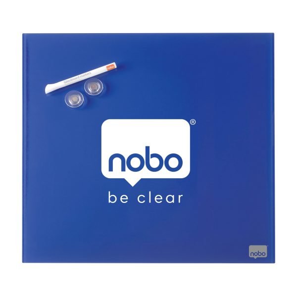 TABLA MAGNETICA STICLA 30*30 CM ALBASTRA+ACCESORII DIAMOND NOBO – poza 4