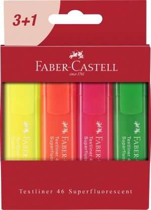 TEXTMARKER SET 4 CARTON SUPERFLUORESCENT 1546 FABER-CASTELL – poza 1