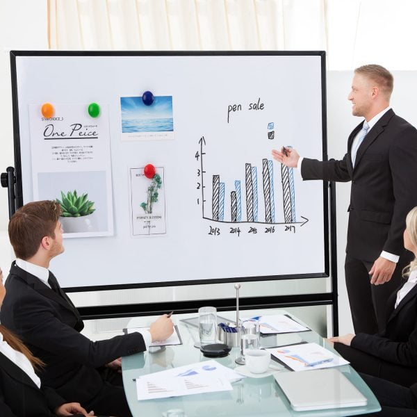TABLA WHITEBOARD MAGNETIC MOBIL 90*120 CM RAMA ALUMINIU DELI – poza 5