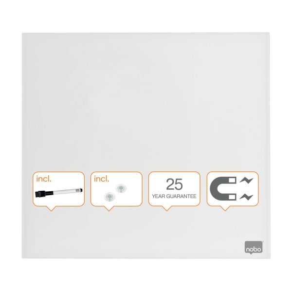 TABLA WHITEBOARD MAGNETIC STICLA 30*30 CM+ACCESORII DIAMOND NOBO – poza 1