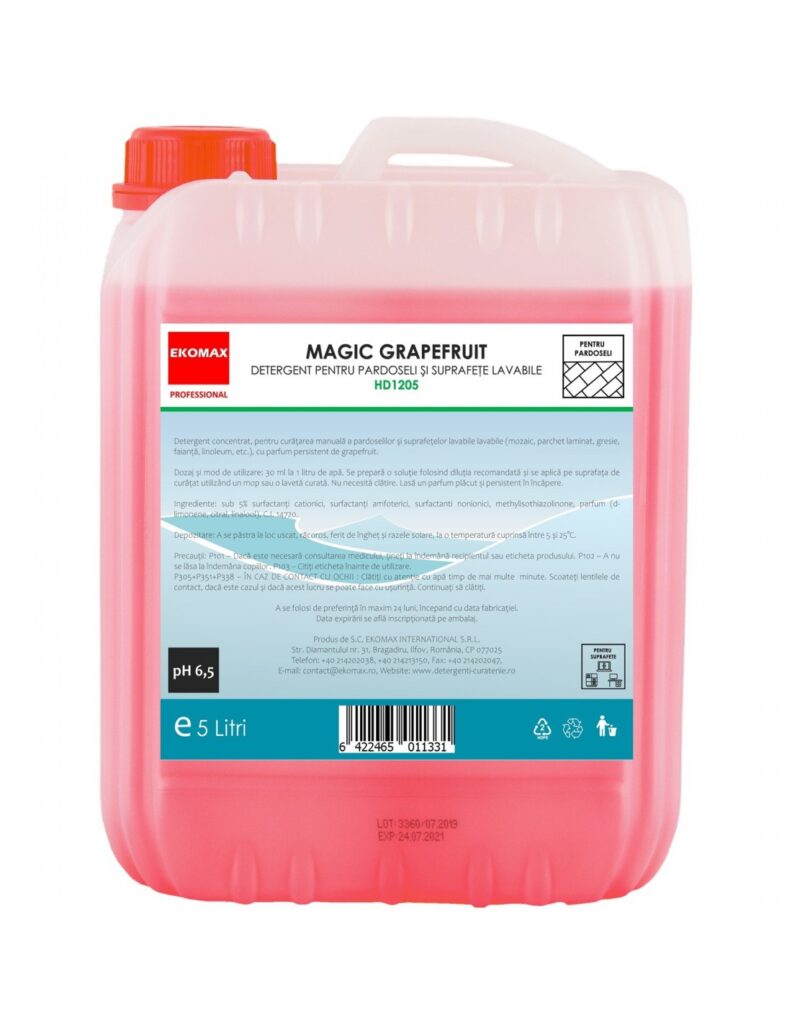 Detergent igienizant Pardoseli EKOMAX Magic Grapefruit 5L – poza 1