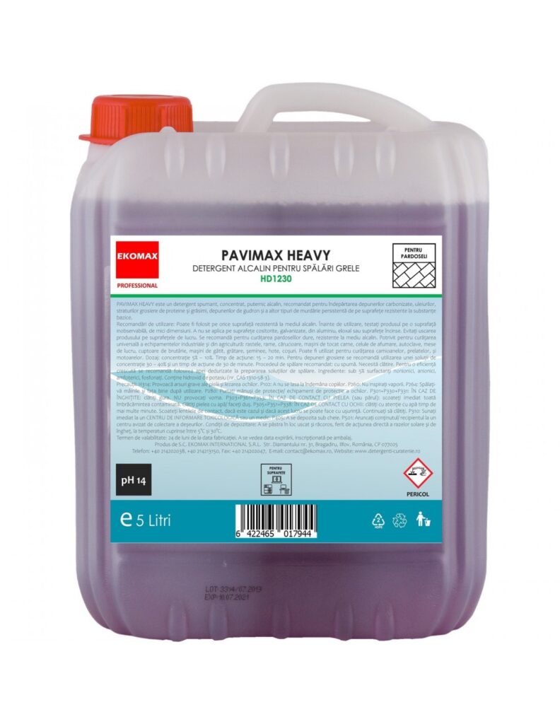 Detergent profesional alcalin EKOMAX Pavimax Heavy 5L – poza 1