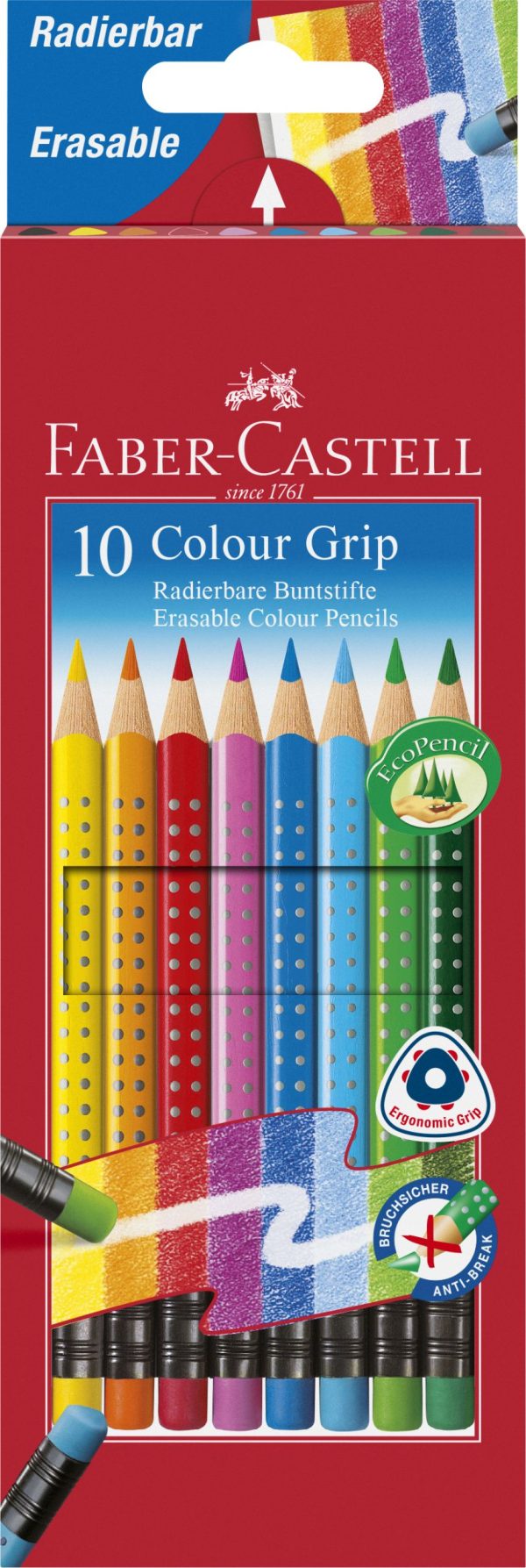 CREIOANE COLORATE 10 CULORI CU GUMA GRIP 2001 FABER-CASTELL – poza 1