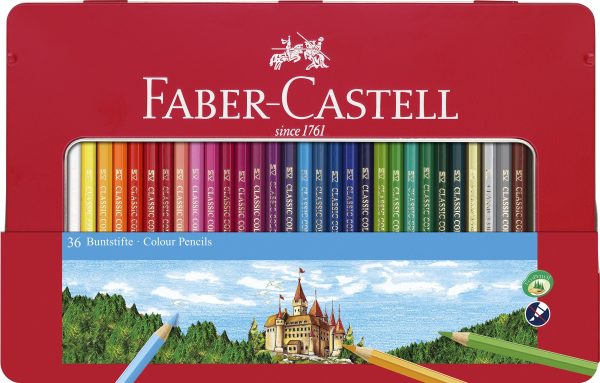 CREIOANE COLORATE 36 CULORI CUTIE METAL-2 FABER-CASTELL – poza 1