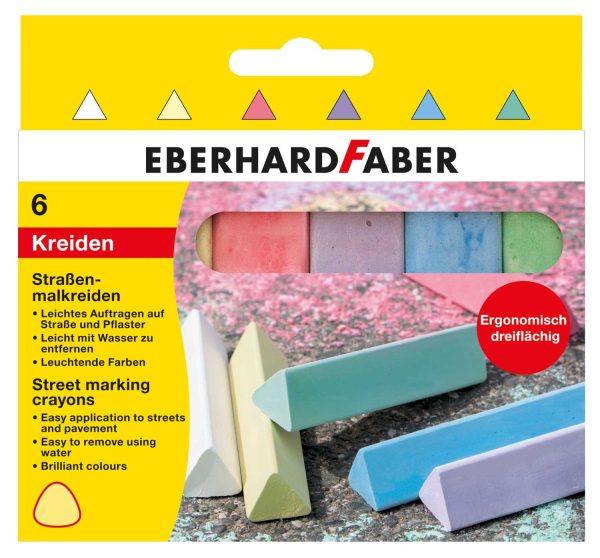 CRETA 6 CULORI TRIUNGHIULARE DESEN ASFALT EBERHARD FABER – poza 1