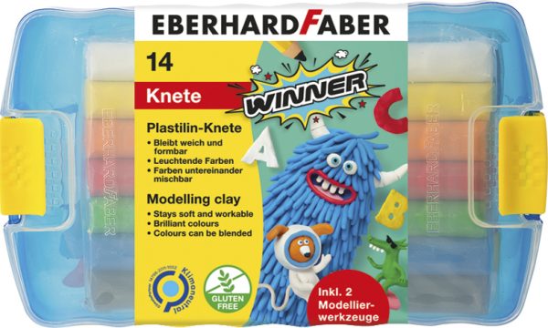 PLASTILINA 10 CULORI CUTIE PLASTIC EBERHARD FABER – poza 1
