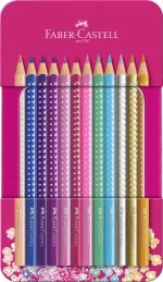 SET CADOU 12 CREIOANE COLORATE SPARKLE FABER-CASTELL – poza 1