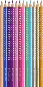 SET CADOU 12 CREIOANE COLORATE SPARKLE FABER-CASTELL – poza 3