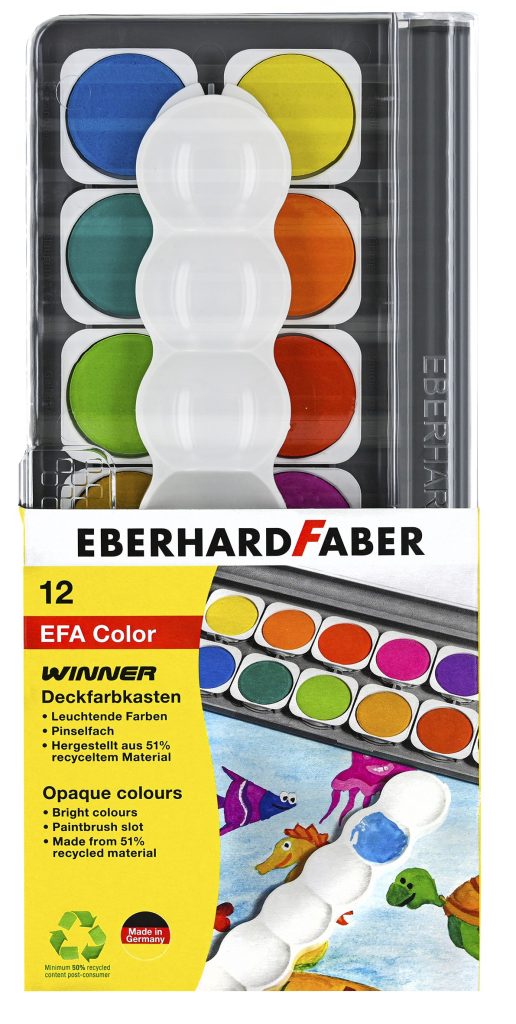 ACUARELE 12 CULORI DETASABILE + PALETA+TUB ALB EBERHARD FABER – poza 1