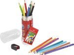 SET CADOU RACHETA 15 CREIOANE COLORATE GRIP + ASCUTITOARE  FABER – poza 4