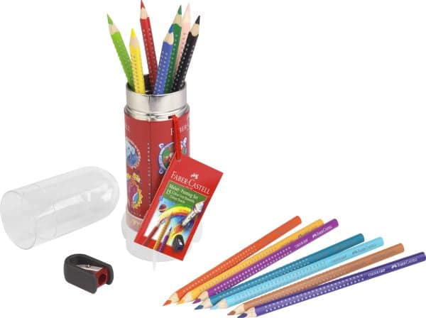 SET CADOU RACHETA 15 CREIOANE COLORATE GRIP + ASCUTITOARE  FABER – poza 4
