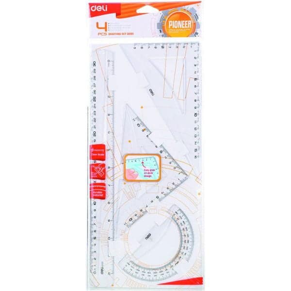 SET GEOMETRIE 4 PIESE TRANSP. EG00512 DELI – poza 1