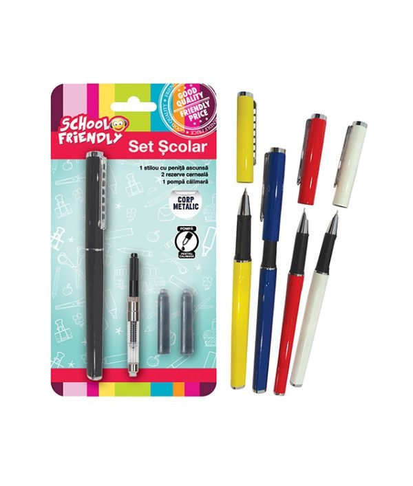 STILOU BASIC + 2 REZERVE METAL CU PENITA ASCUNSA PIGNA – poza 1