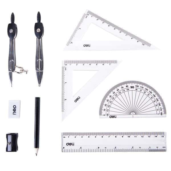TRUSA GEOMETRIE 9 PIESE CUTIE METALICA DELI – poza 1