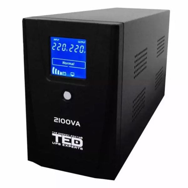 UPS cu 2 Prize Schuko 2100 VA, 1200W, LCD TED A0112389 – poza 1