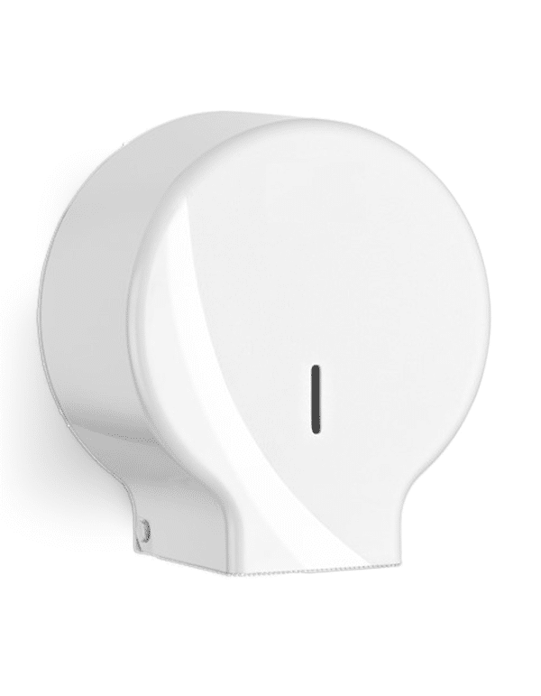 Dispenser Mini din plastic pentru hartie igienica 10 cm Alb – poza 1