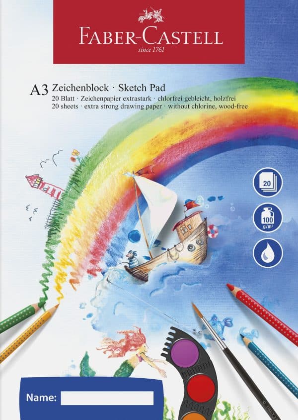 BLOC DESEN A3 20 FILE 100G/MP FABER-CASTELL – poza 1