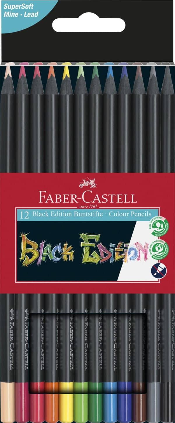 CREIOANE COLORATE 12 CULORI BLACK EDITION FABER-CASTELL – poza 1