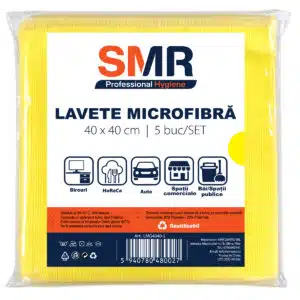 Lavete din microfibră galbene 40×40 cm – set 5 bucăți | SMR – poza 1