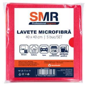 Lavete din microfibră roșii 40×40 cm, set 5 bucăți | SMR – poza 1
