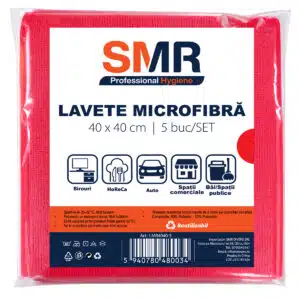 Lavete din microfibră roșii 40×40 cm, set 5 bucăți | SMR – poza 1