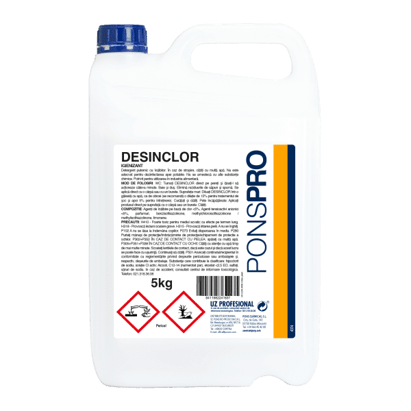Solutie igienizare pe baza de clor DESINCLOR 5kg PONSPRO – poza 1