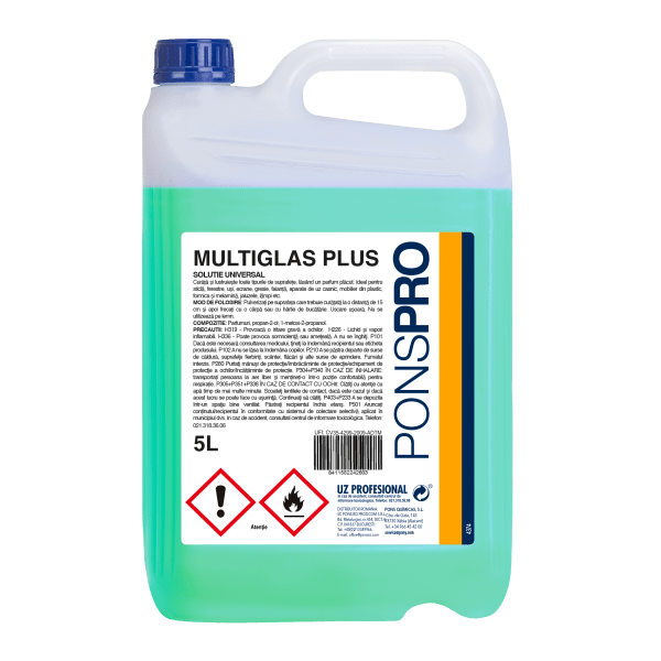 Solutie diverse suprafete cu uscare rapida MULTIGLAS PLUS 5kg PONSPRO – poza 1