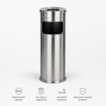 Scrumiera exterioara tip turn din inox Ø22 cm – poza 1