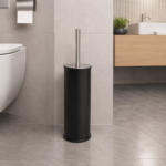 Set WC perie si suport din otel inoxidabil - Negru – poza 3