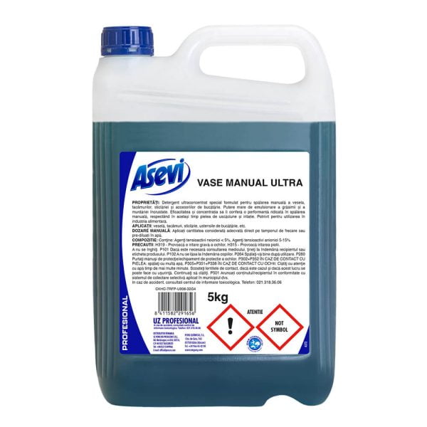 Detergent de Vase Manual Asevi Profesional Ultra 5kg – poza 1