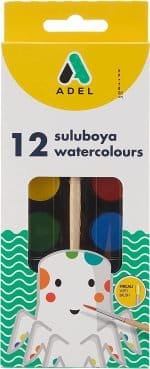 ACUARELE 12 CULORI 24MM CU PENSULA ADEL – poza 1