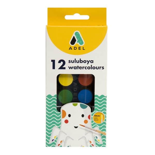 ACUARELE 12 CULORI 30MM + PENSULA ADEL – poza 1