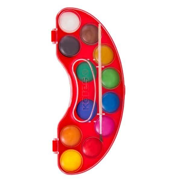 ACUARELE 12 CULORI 30MM + PENSULA AKUARELLOS KORES – poza 1