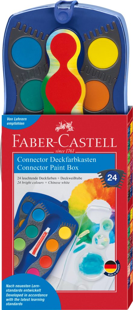 ACUARELE 24 CULORI ALBASTRE CONNECTOR FABER-CASTELL – poza 1